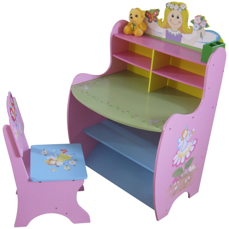 secret Zgomotos Mănăstire  Birou copii cu etajera Fairy si scaunel cu spatar din lemn MDF Liberty  House Toys OnlyToys