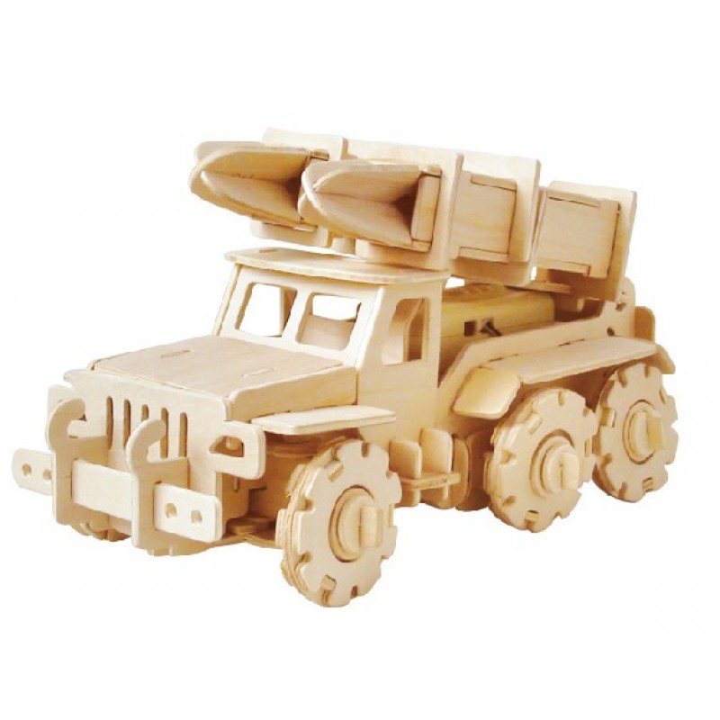 Masina cu telecomanda Lansator de sol-aer, Missile truck, Puzzle 3D lemn Robotime